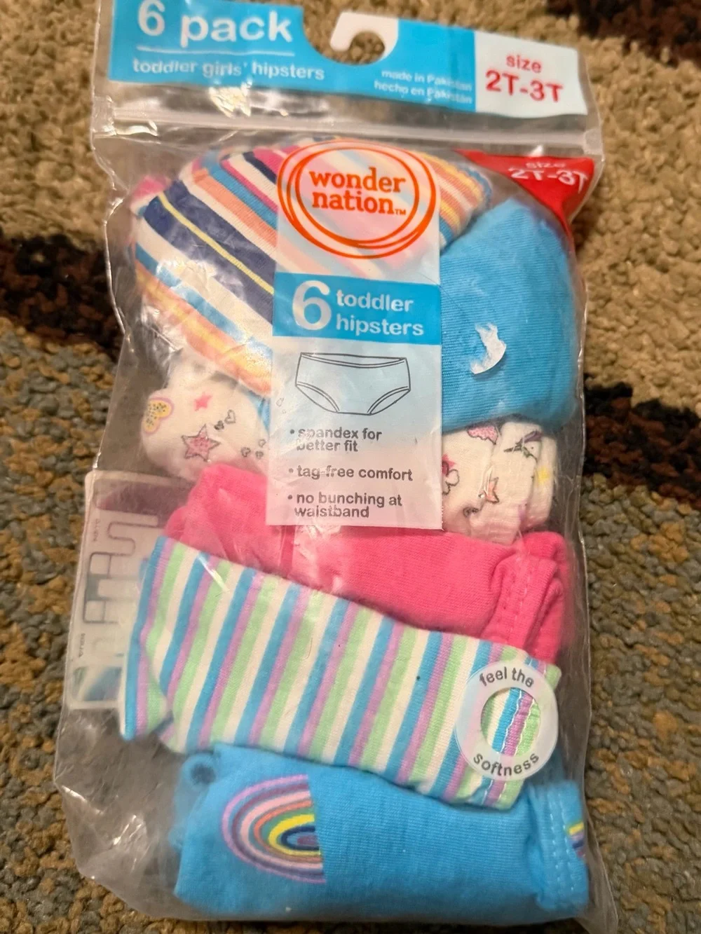 wonder nation Toddler Hipster Underwear - Blue, Pink, White, Multi